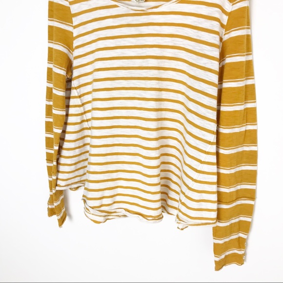 FREE PEOPLE We The Free Mix It Stripe Mustard Top - Picture 4 of 8